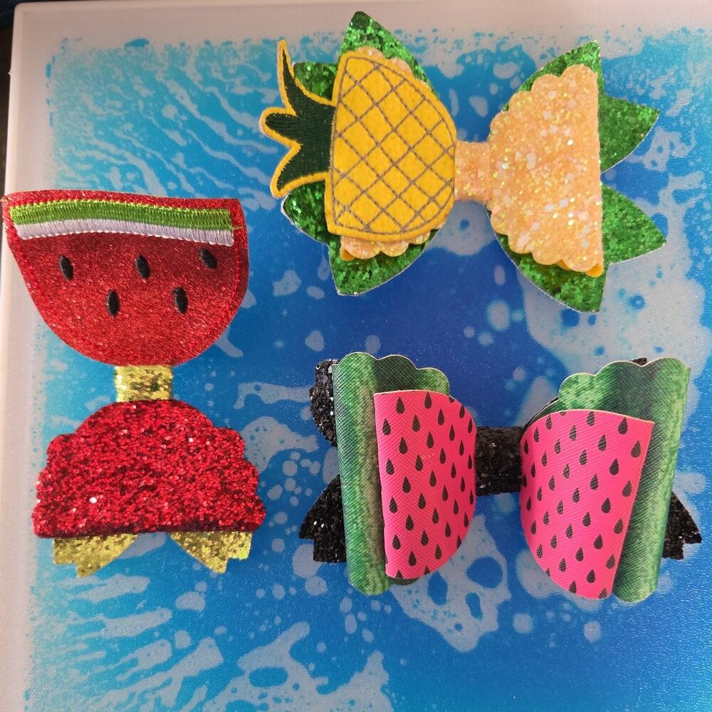 Custom Summer Fruits & HANDMADE Hair Bows